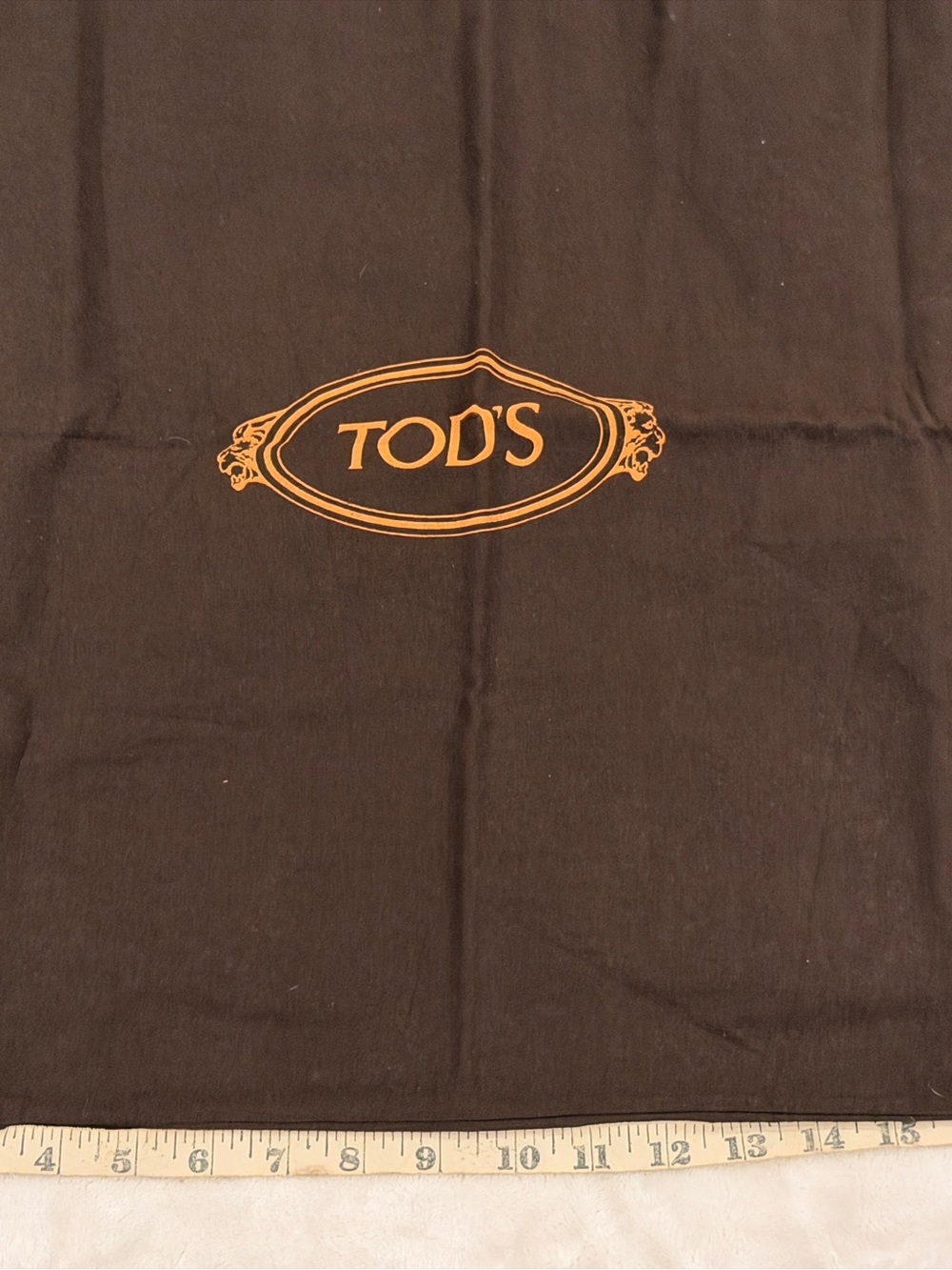 Authentic TOD’S Large Dust Bag 19x19 Brown Drawstring Luxury Handbag Storage Bag